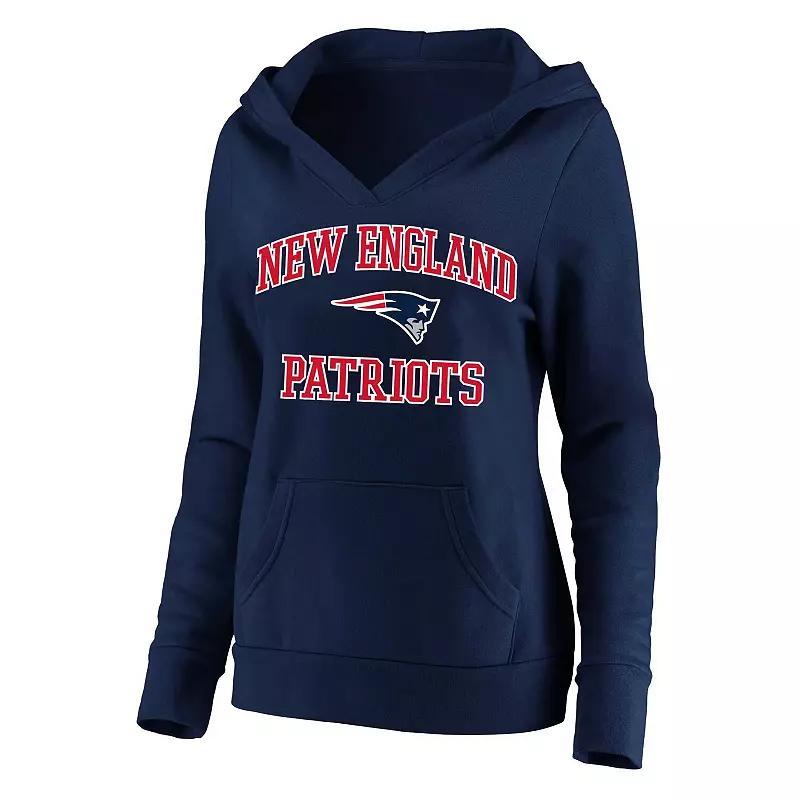 Womens Fanatics Branded New England Patriots Plus Size Heart and Soul V-Neck Pullover Hoodie Blue Product Image