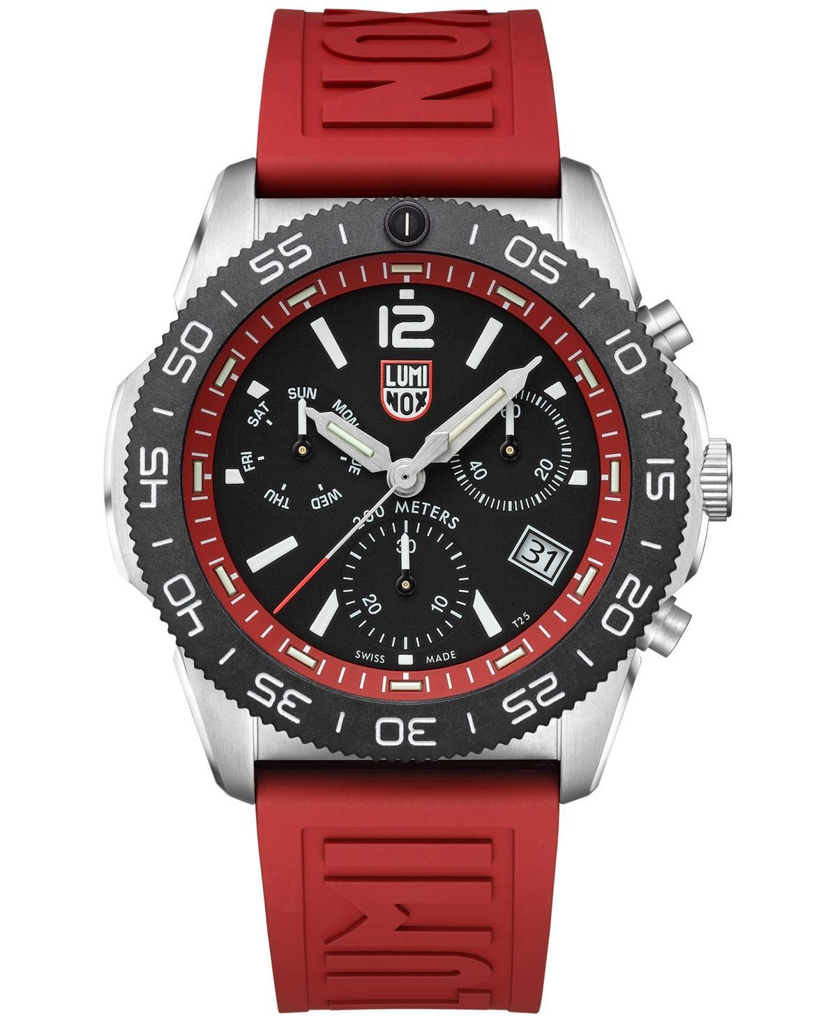 Luminox Mens Swiss Chronograph Pacific Diver Red Rubber Strap Watch 44mm Product Image