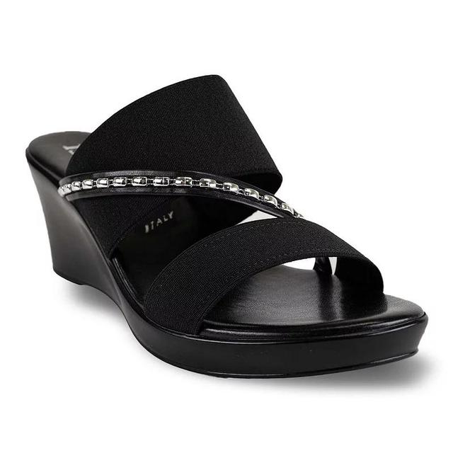 Italian Shoemakers Pert Womens Wedge Sandals Black Product Image