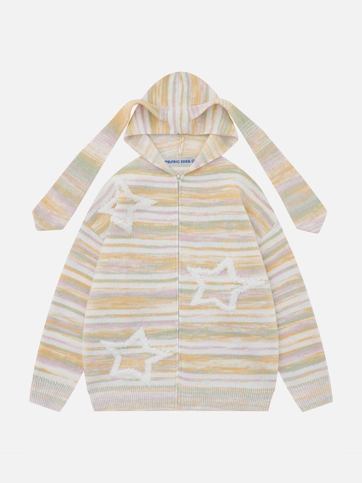 Aelfric Eden Stripe Rabbit Ear Knit Hoodie Product Image