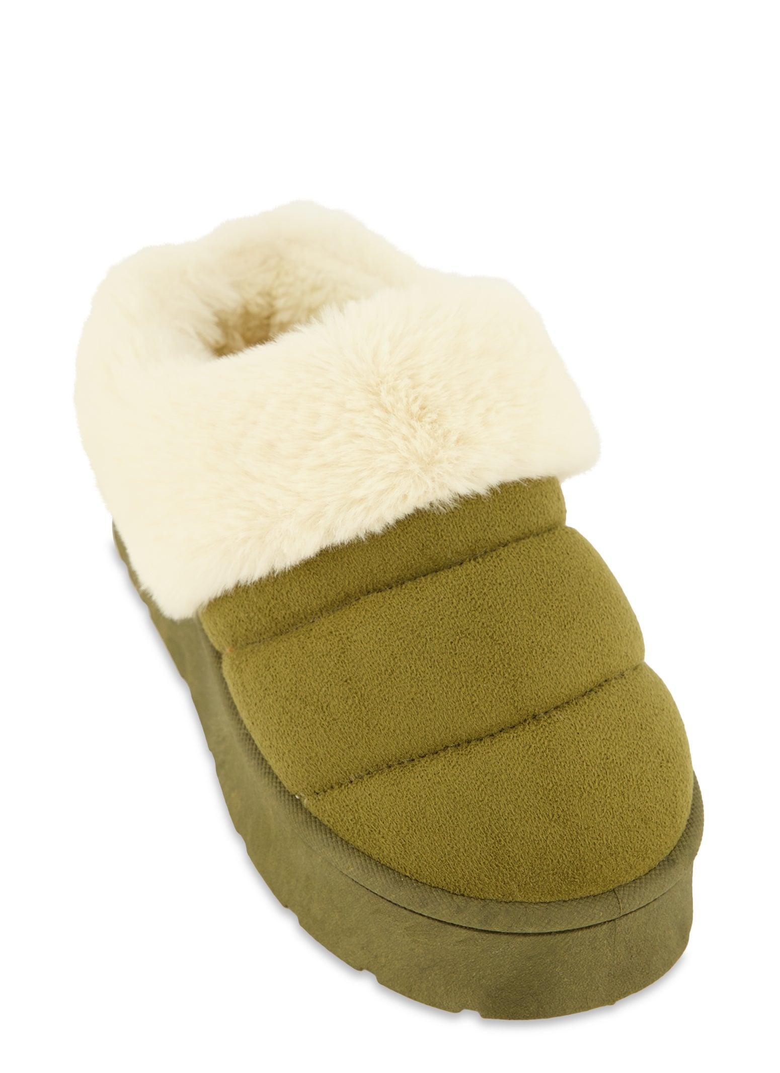 Womens Faux Fur Lined Platform Clogs Product Image