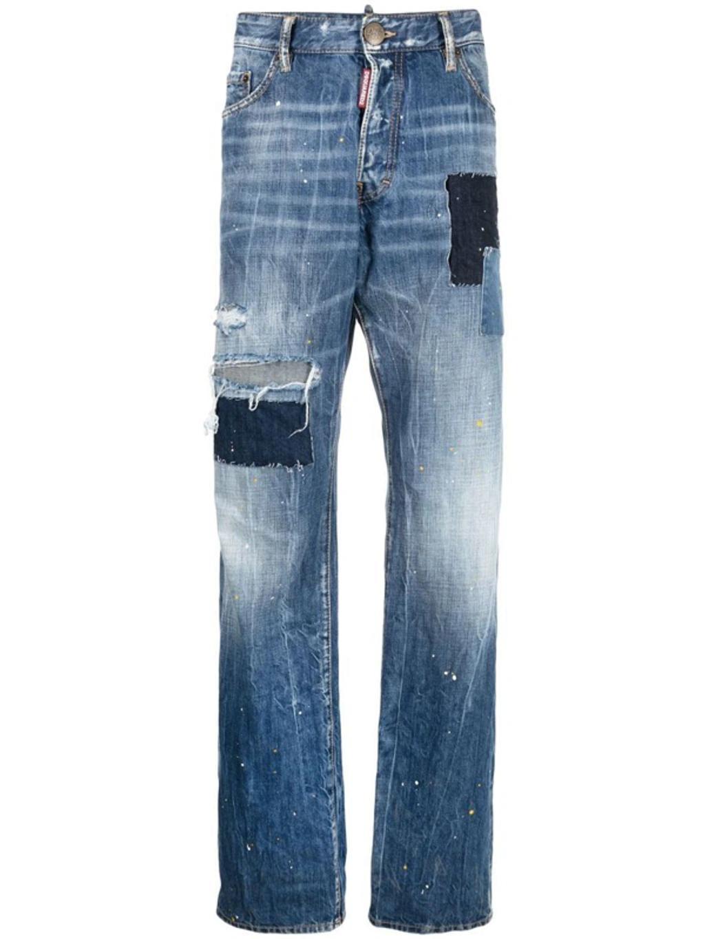 DSQUARED2 Distressed-effect Patchwork Jeans In Blue product image