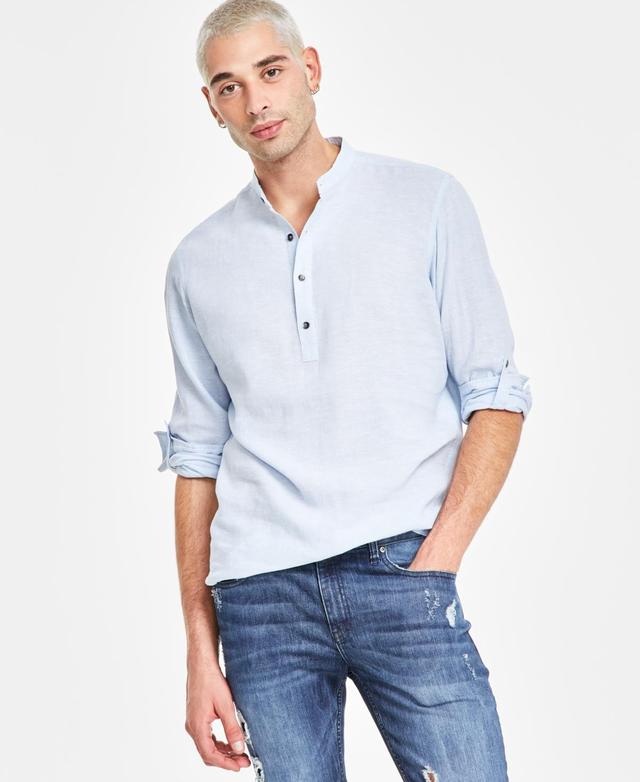 I.n.c. International Concepts Mens Regular-Fit Linen Popover Shirt, Created for Macys Product Image