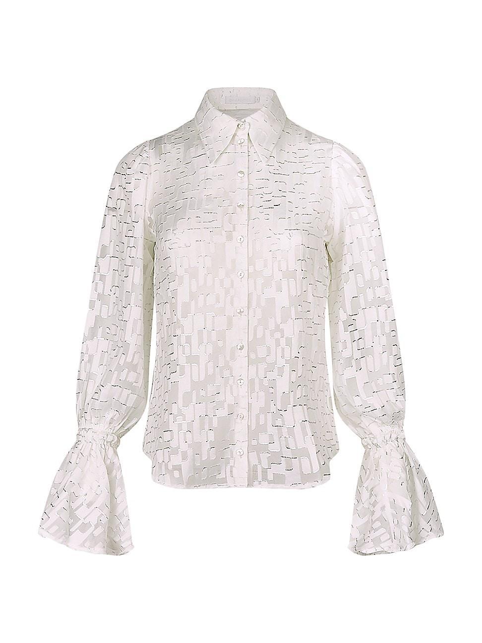 Womens Sylvie Burnout Geometric Blouse Product Image