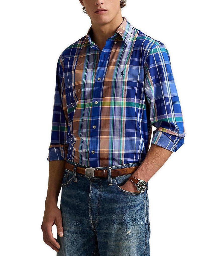 Polo Ralph Lauren Classic Fit Plaid Stretch Poplin Long Sleeve Woven Shirt Product Image