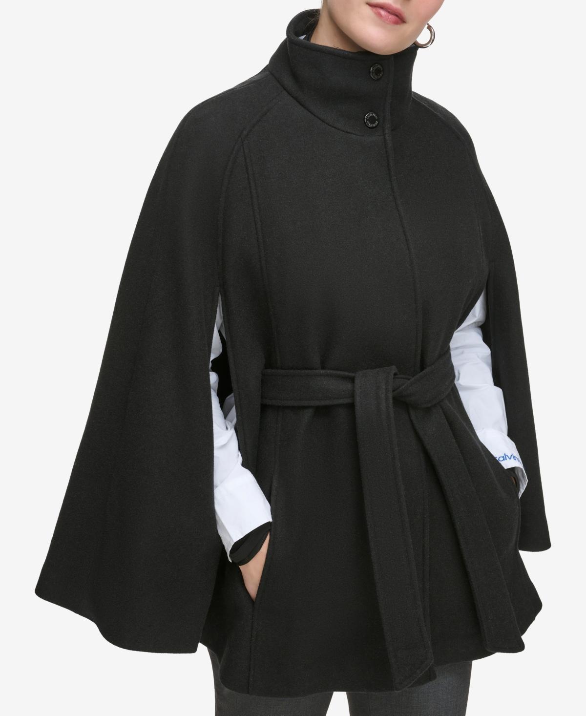 Calvin Klein Womens Double-Breasted Cape Coat Product Image