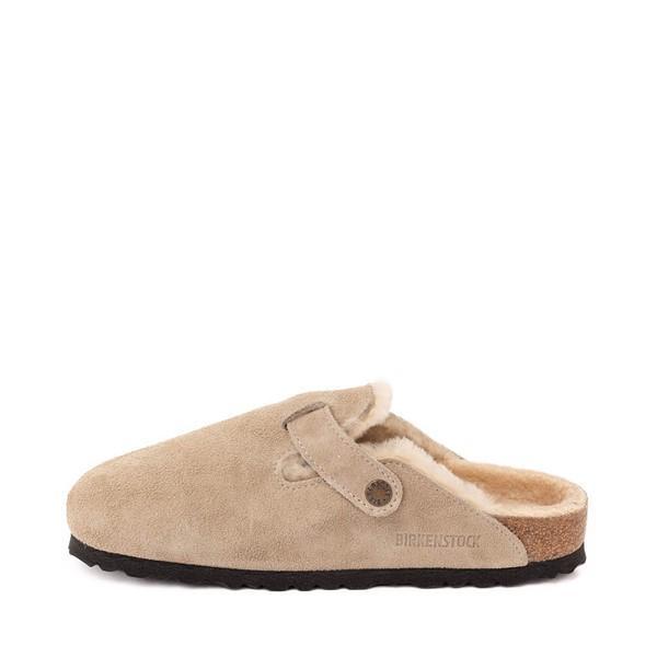 Womens Birkenstock Boston Shearling Clog - Taupe Product Image