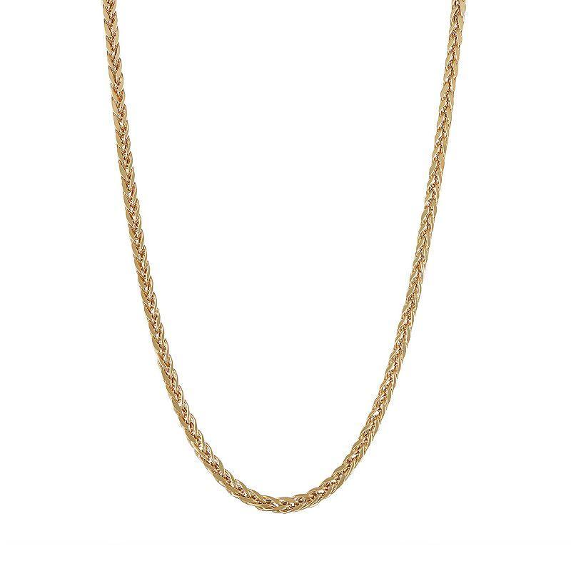 Jordan Blue 10k Gold Wheat Chain Necklace, Womens Yellow Product Image