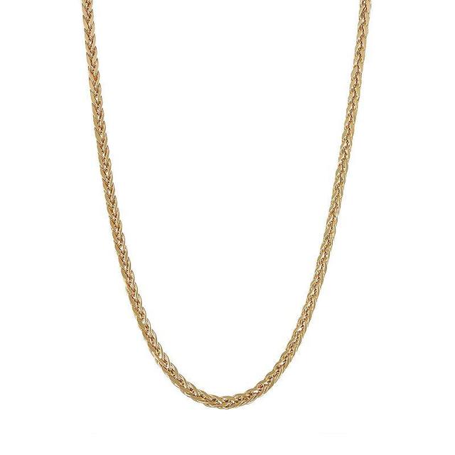 Jordan Blue 14k Gold Wheat Chain Necklace, Womens Yellow Product Image