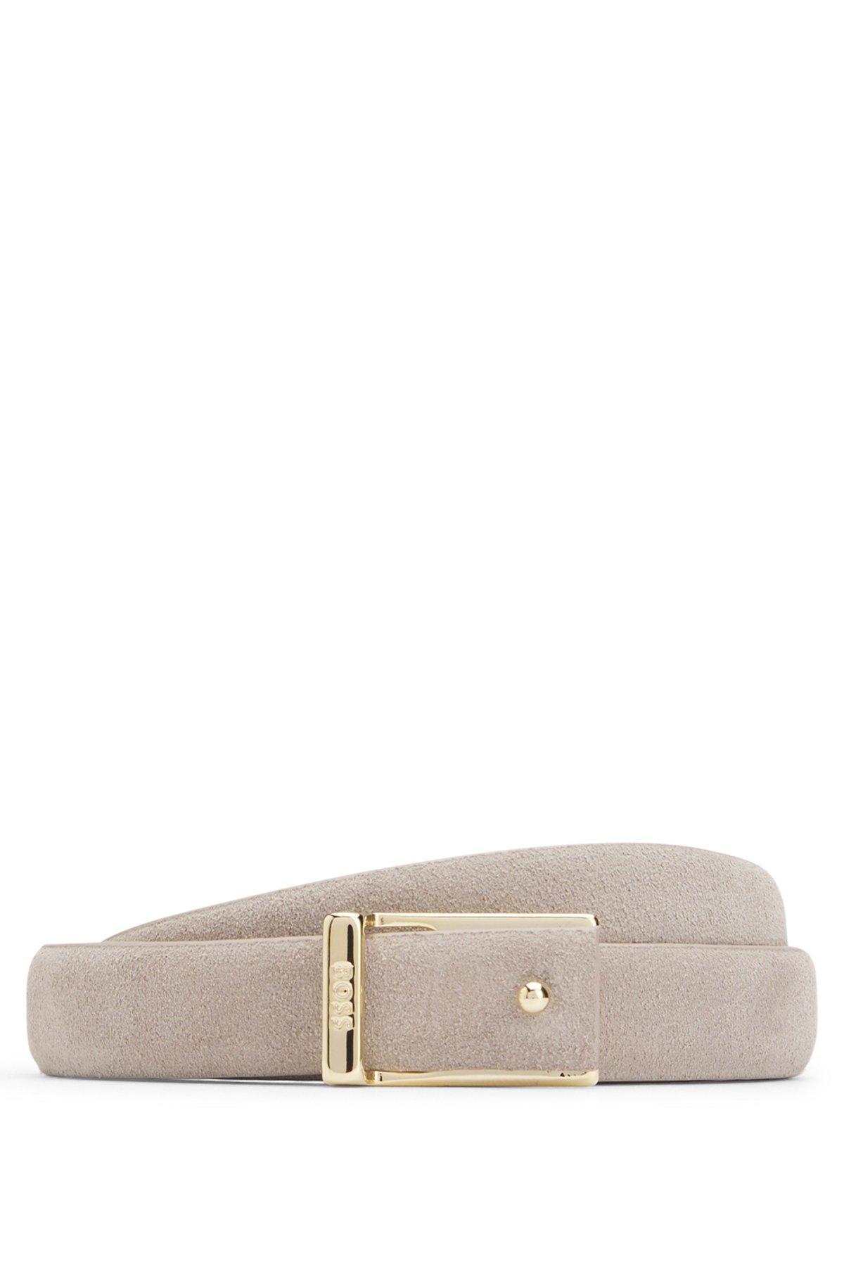 Italian-suede belt with logo buckle Product Image