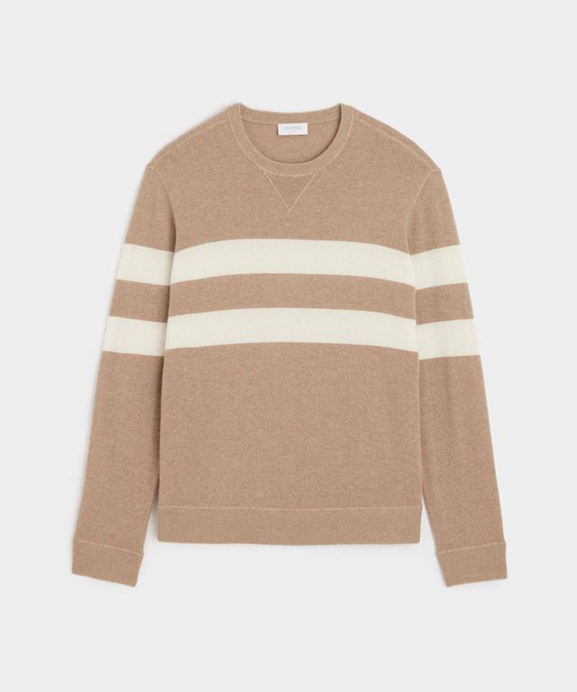 Cashmere Stripe Sweatshirt in Camel Product Image