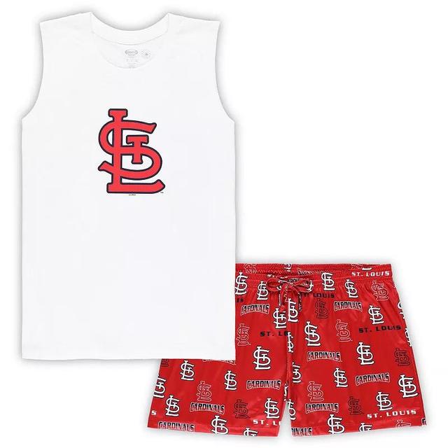 Womens Concepts Sport /Red St. Louis Cardinals Plus Size Tank Top & Shorts Sleep Set Product Image