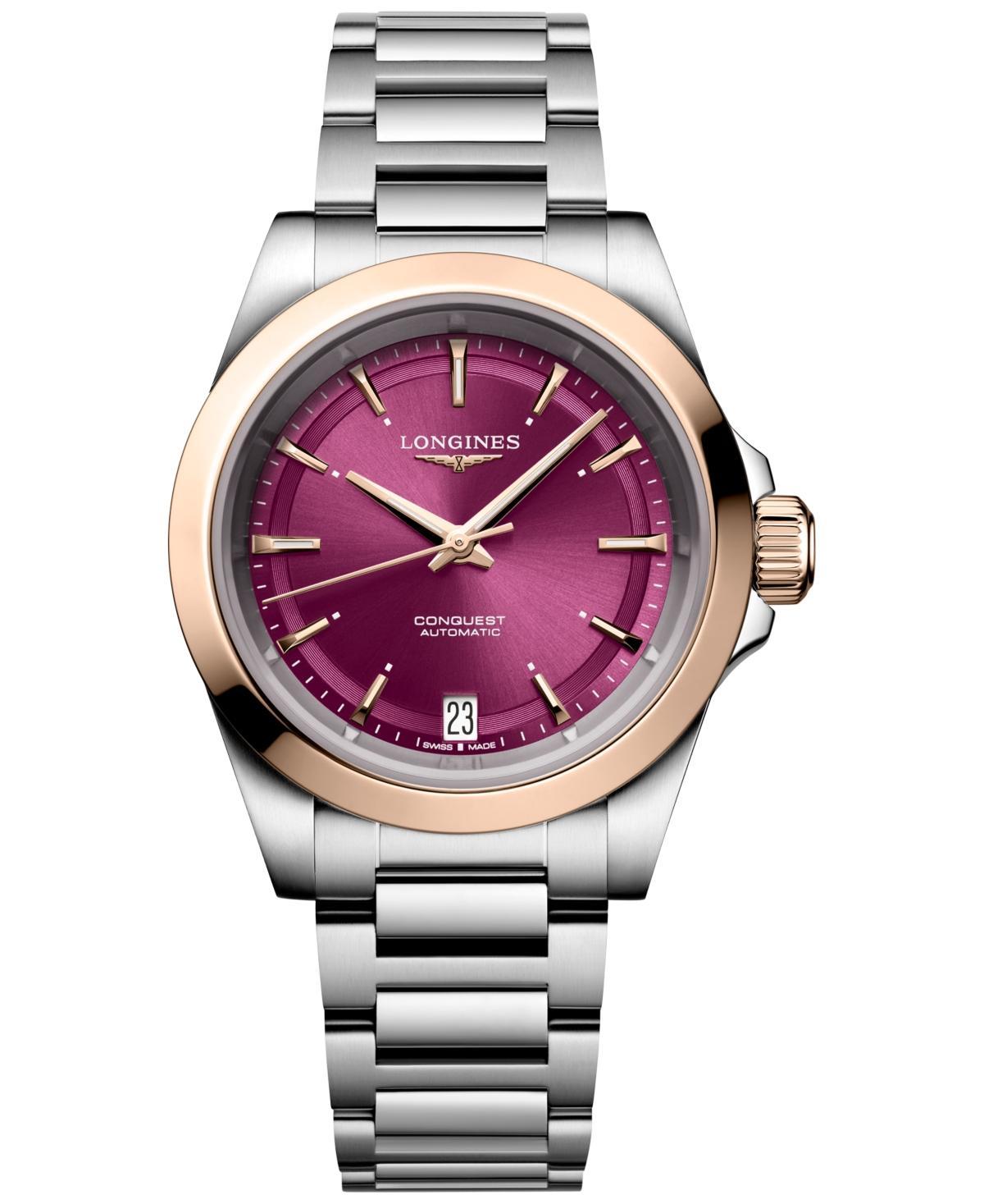 Longines Womens Swiss Automatic Conquest Stainless Steel Bracelet Watch 34mm Product Image