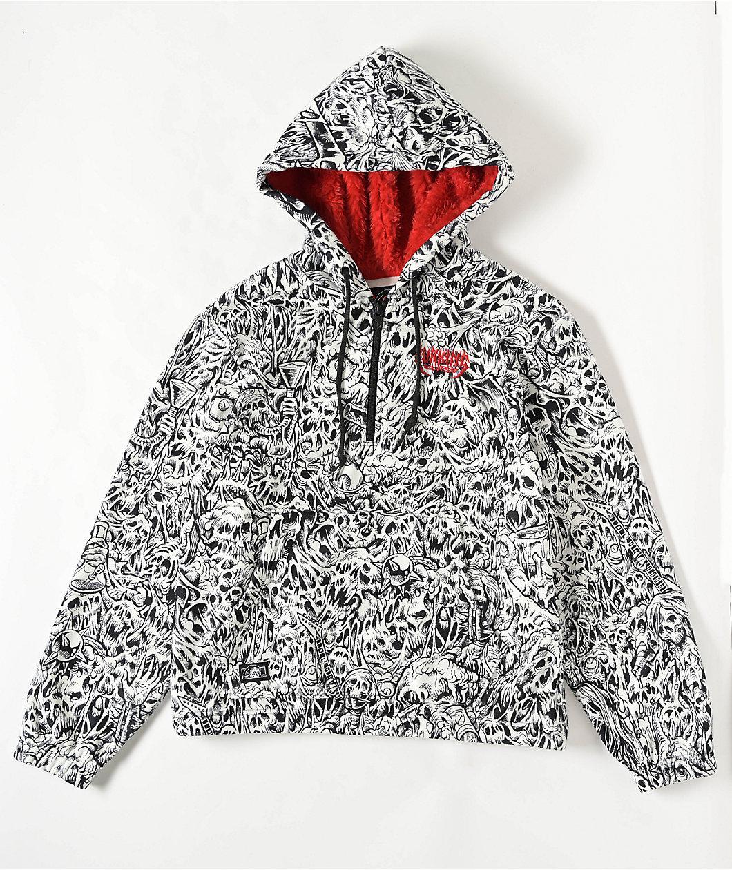 Lurking Class by Sketchy Tank x Matt Stikker Madness White & Black Tech Hoodie Product Image