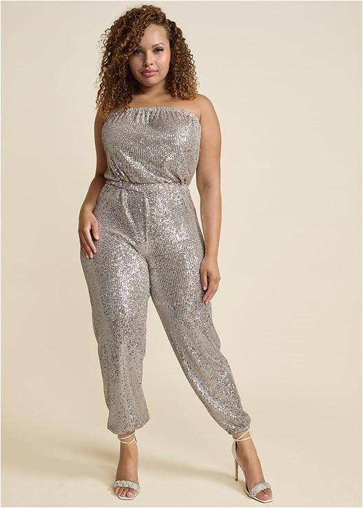 Strapless Sequin Jumpsuit Product Image