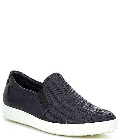 ECCO Soft 7 Woven Leather Slip-On II Sneakers Product Image