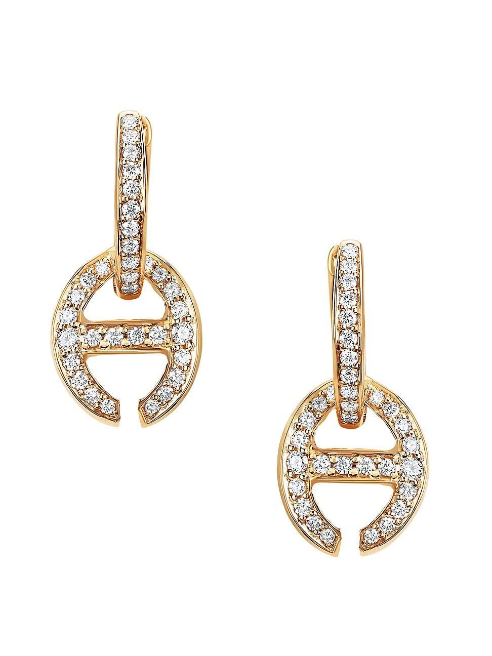 Womens Klaasp 18K Yellow Gold & 0.52 TCW Diamond Huggie Hoop Earrings Product Image