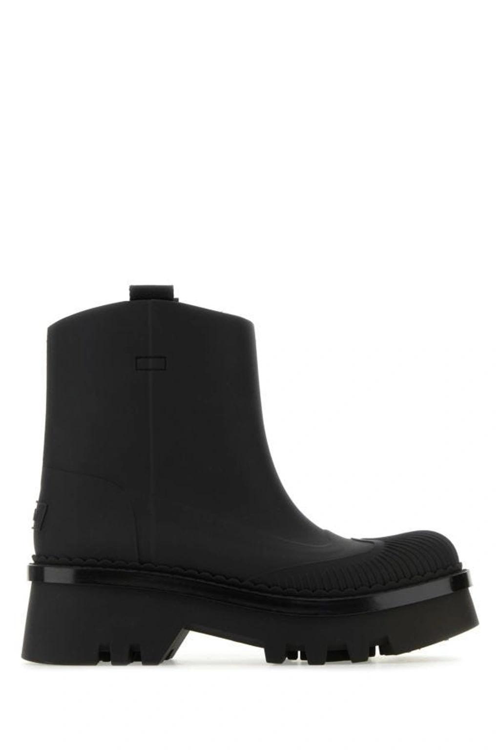 Chloe Woman Black Rubber Raina Ankle Boots Product Image