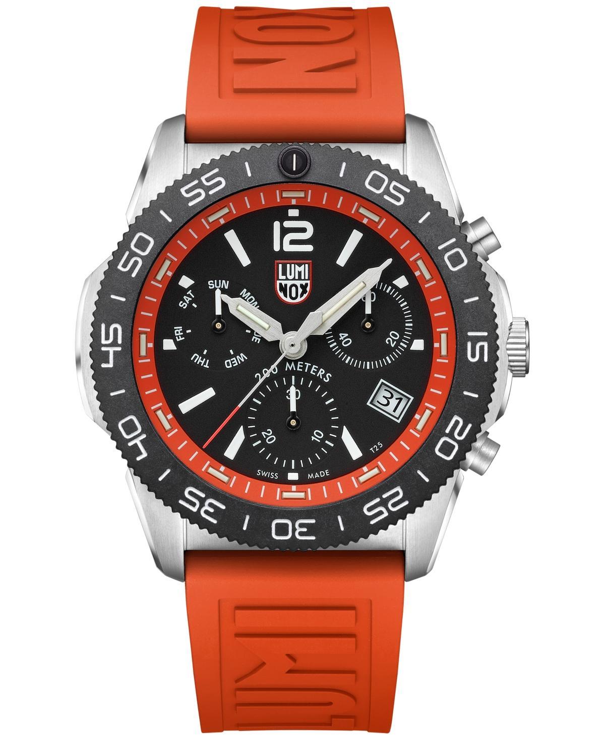 Luminox Mens Swiss Chronograph Pacific Diver Orange Rubber Strap Watch 44mm Product Image