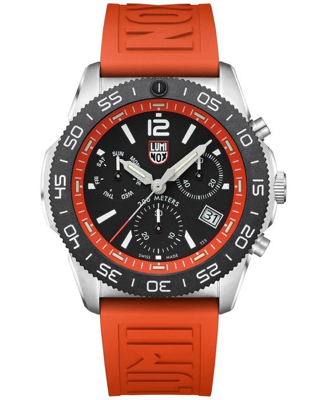 Luminox Mens Swiss Chronograph Pacific Diver Orange Rubber Strap Watch 44mm Product Image