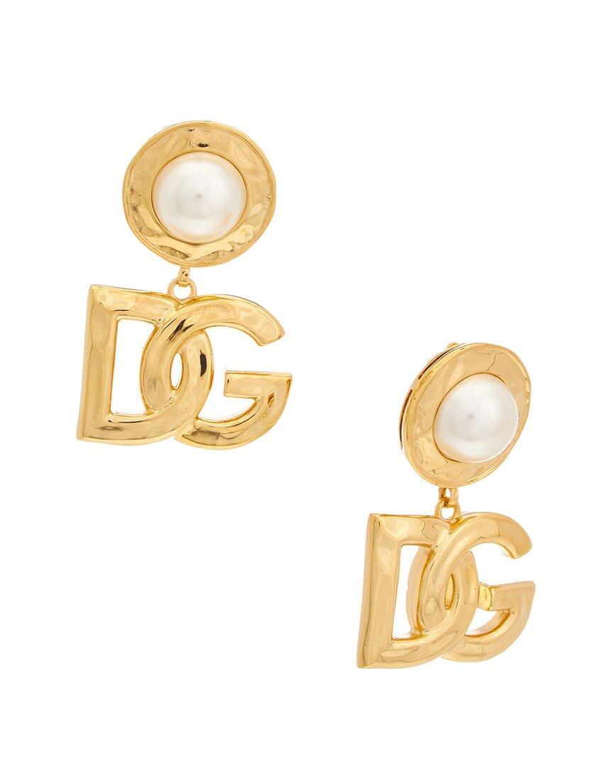 Dg Logo Pendant Clip-on Earrings In Gold Product Image