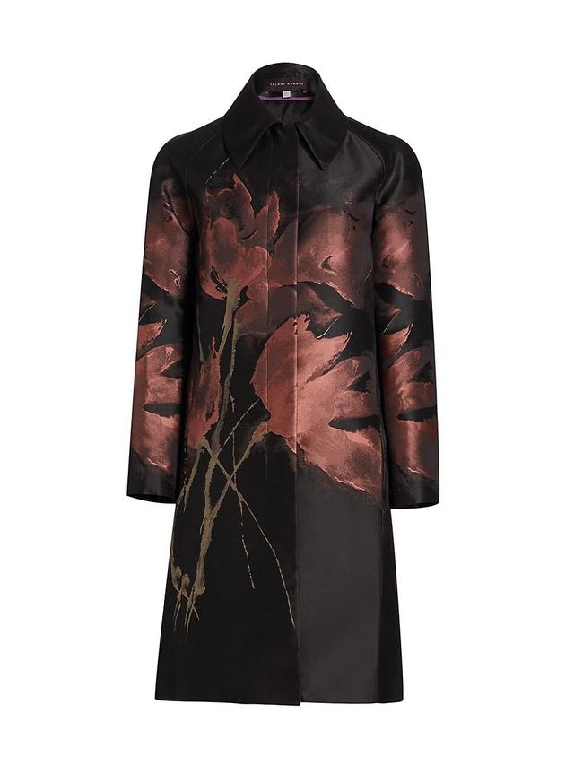 Womens Jacquard Floral Long Jacket Product Image