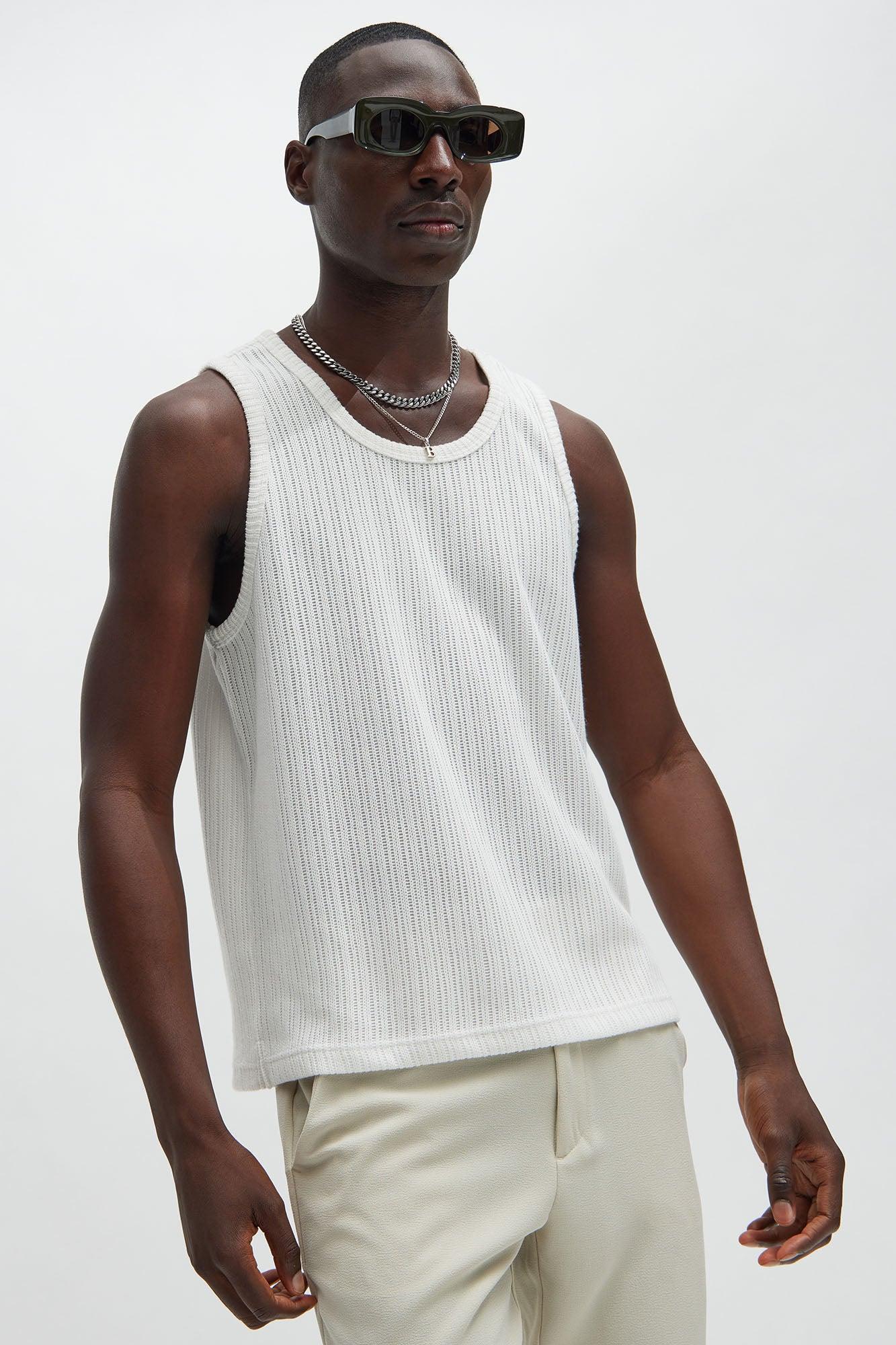 Santorini Textured Tank Top - White product image