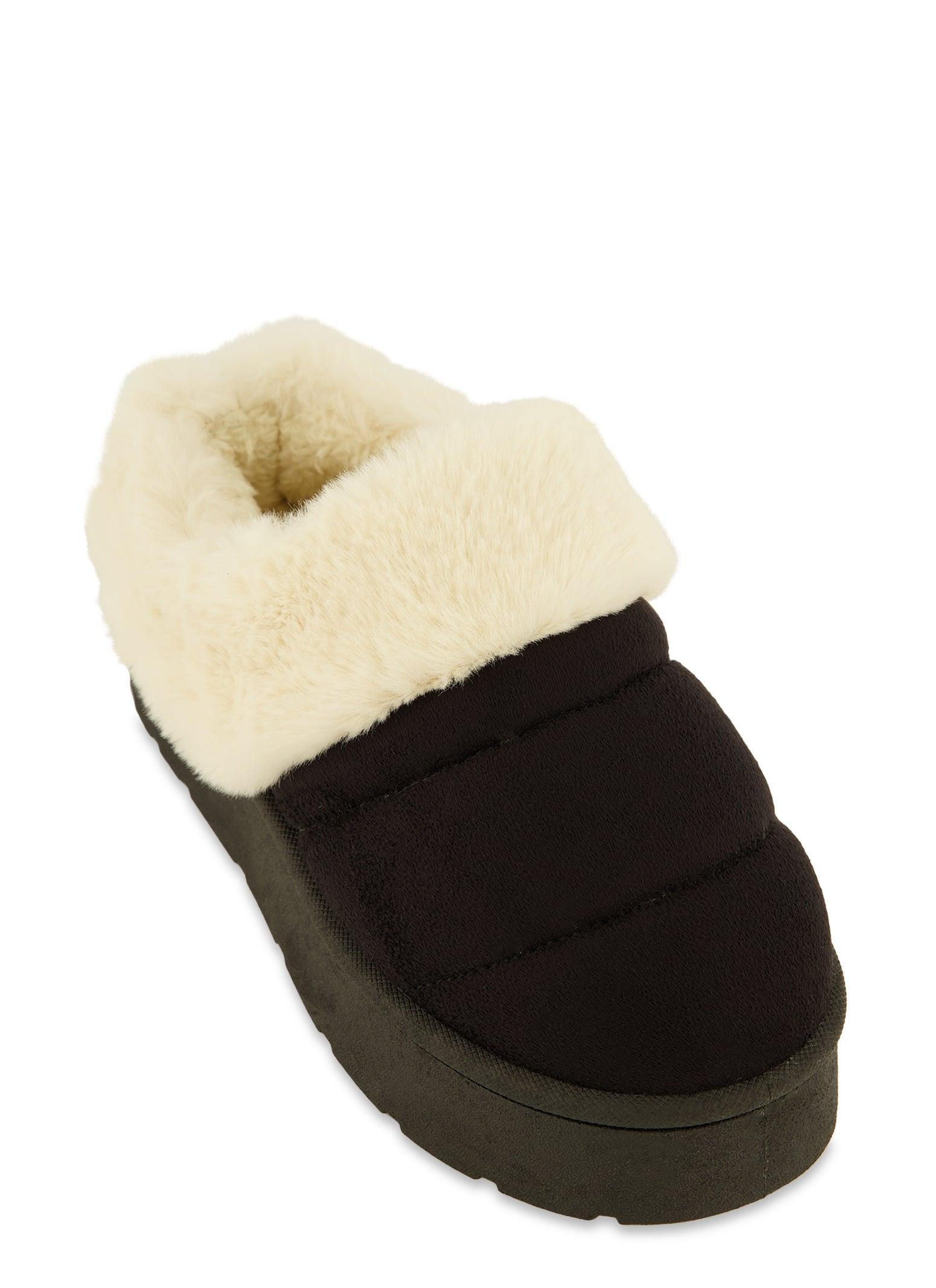 Womens Faux Fur Lined Platform Clogs Product Image