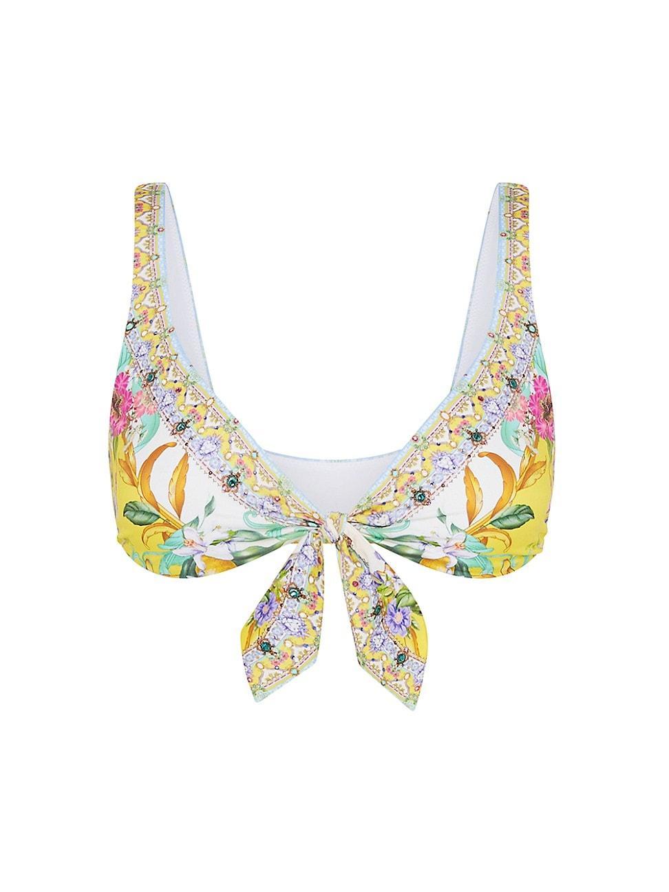 Womens Floral Tie Bikini Top Product Image