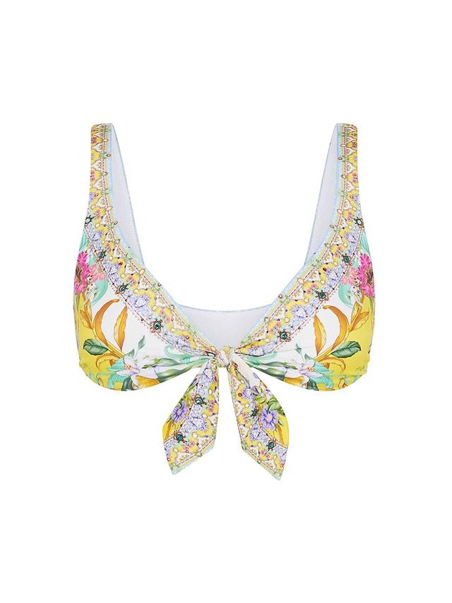 Womens Floral Tie Bikini Top Product Image