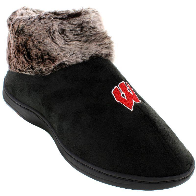 Wisconsin Badgers Faux-Fur Slippers, Womens Product Image