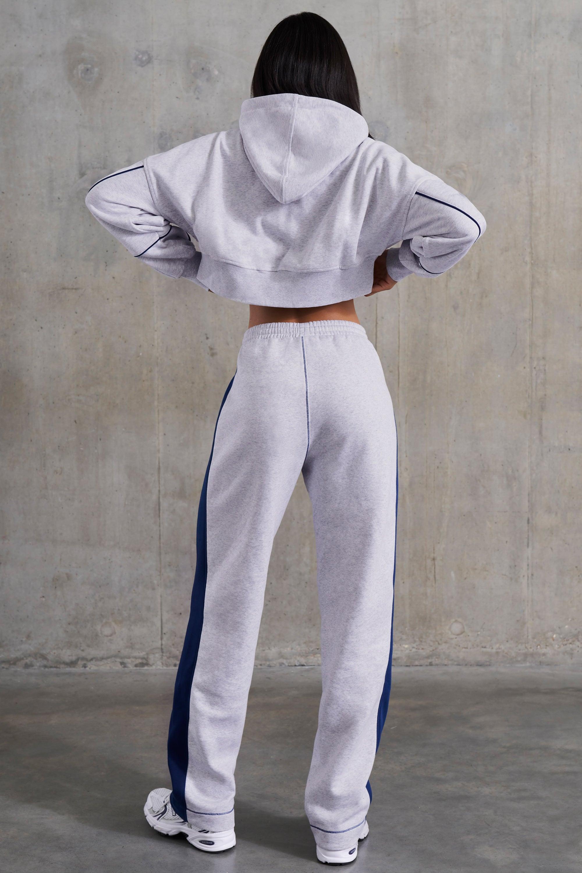 Petite Wide Leg Sweatpants in Heather Grey Product Image