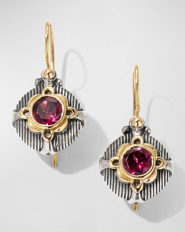 Delos Two-Tone Rhodolite Garnet Earrings Product Image