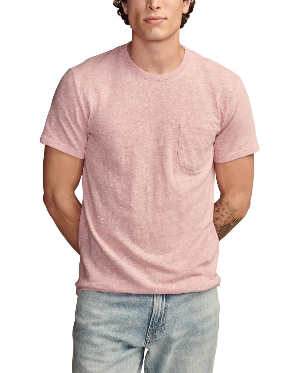 Lucky Brand Mens Linen Short Sleeve Pocket Crew Neck Tee Shirt Product Image