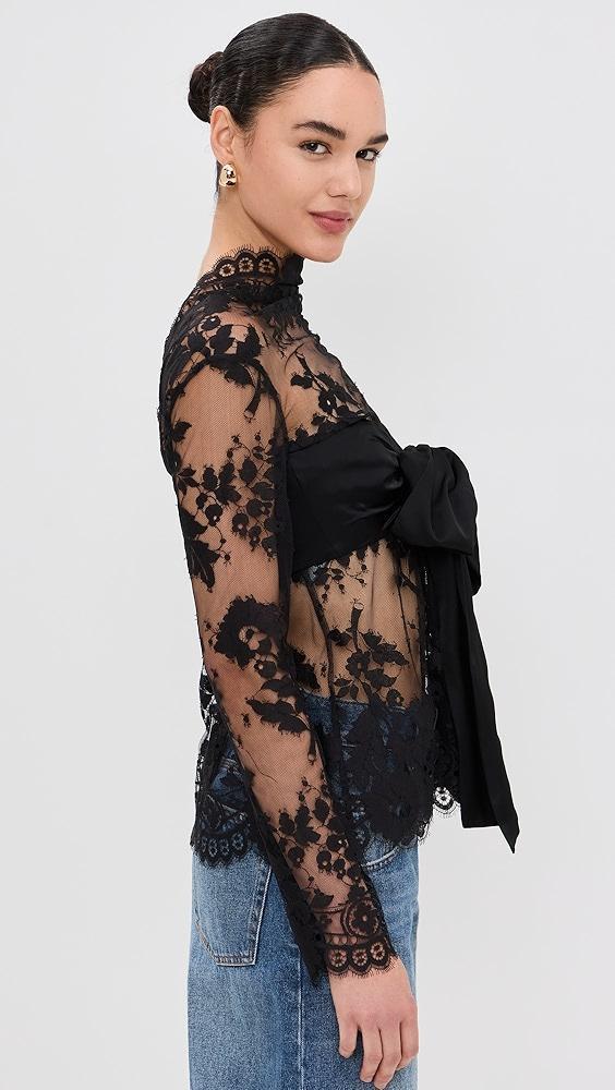 Zimmermann Illustration Lace Bow Bodice Top | Shopbop Product Image