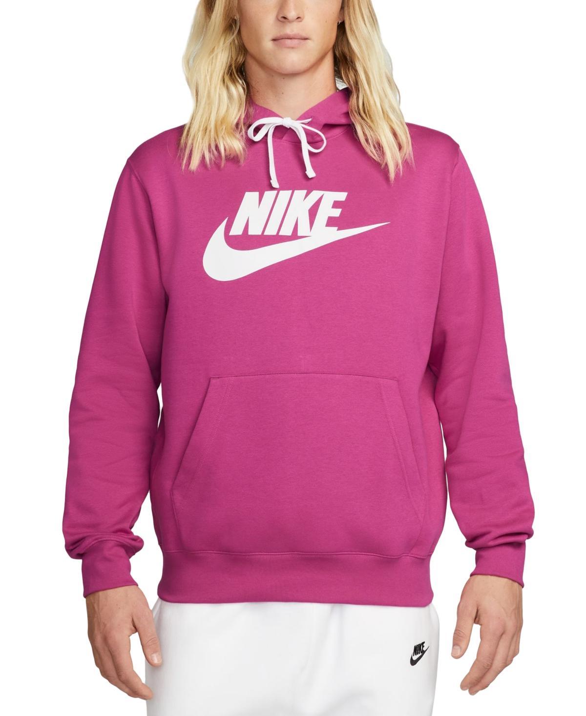 Mens Nike Sportswear Club Logo Pullover Hoodie Grey Product Image