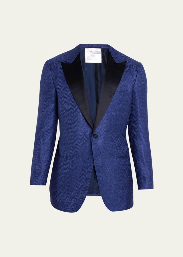 Mens Herringbone Jacquard Peak Dinner Jacket Product Image