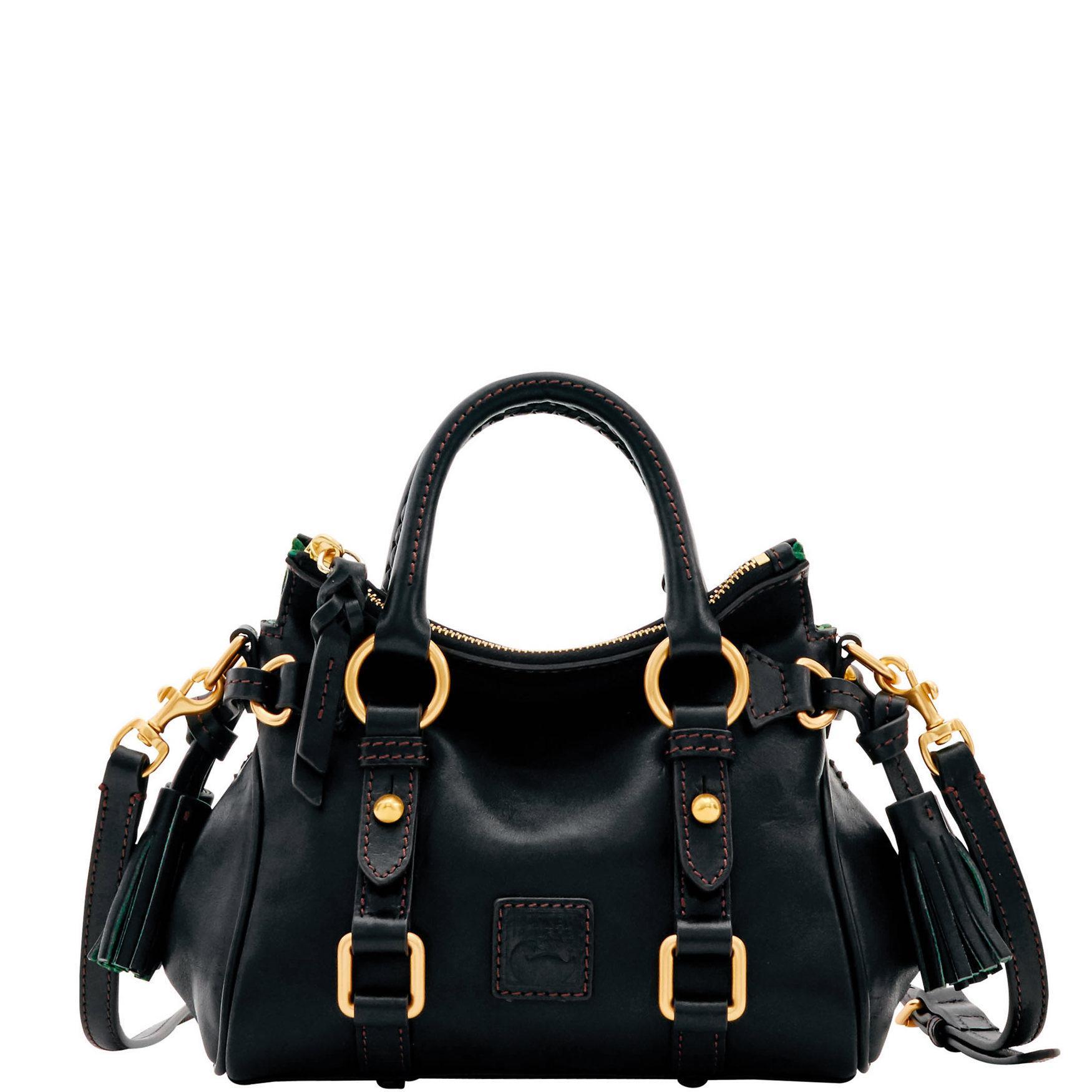 Dooney & Bourke Womens Florentine Nano Leather Satchel Bag in Black Product Image