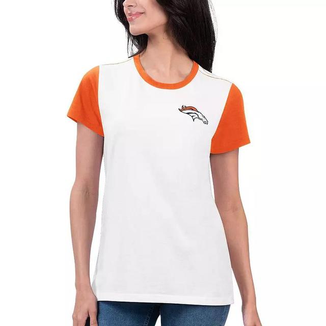 Womens G-III 4Her by Carl Banks /Orange Denver Broncos Fashion Illustration T-Shirt Product Image