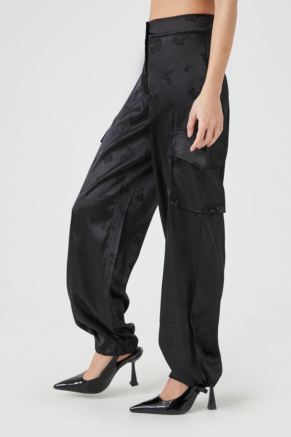 Satin Jacquard Cargo Pants | Forever 21 Product Image