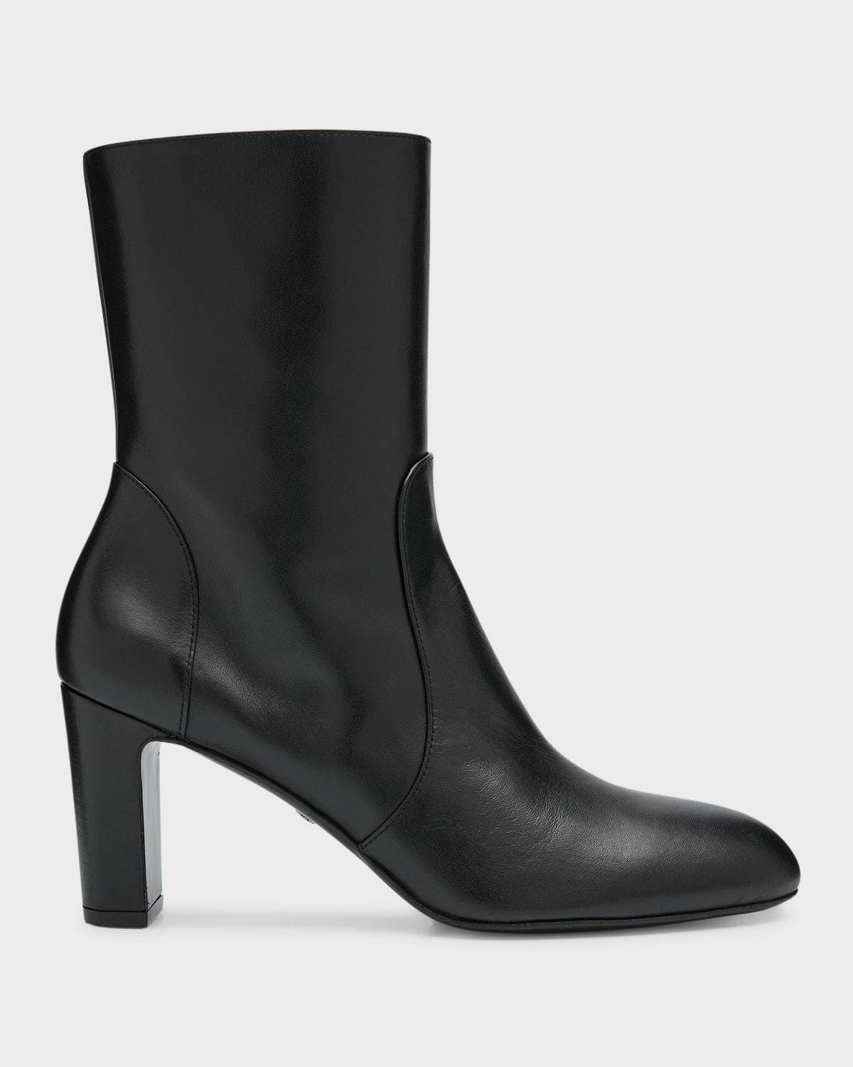 Stuart Weitzman Vida 100 Zip Bootie (Black) Women's Shoes Product Image