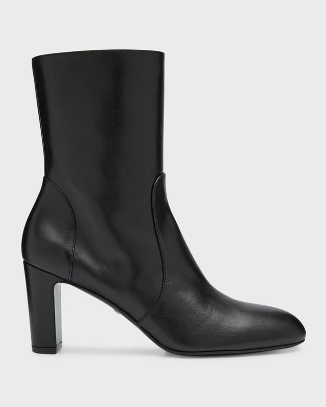 Vida Leather Block-Heel Booties Product Image