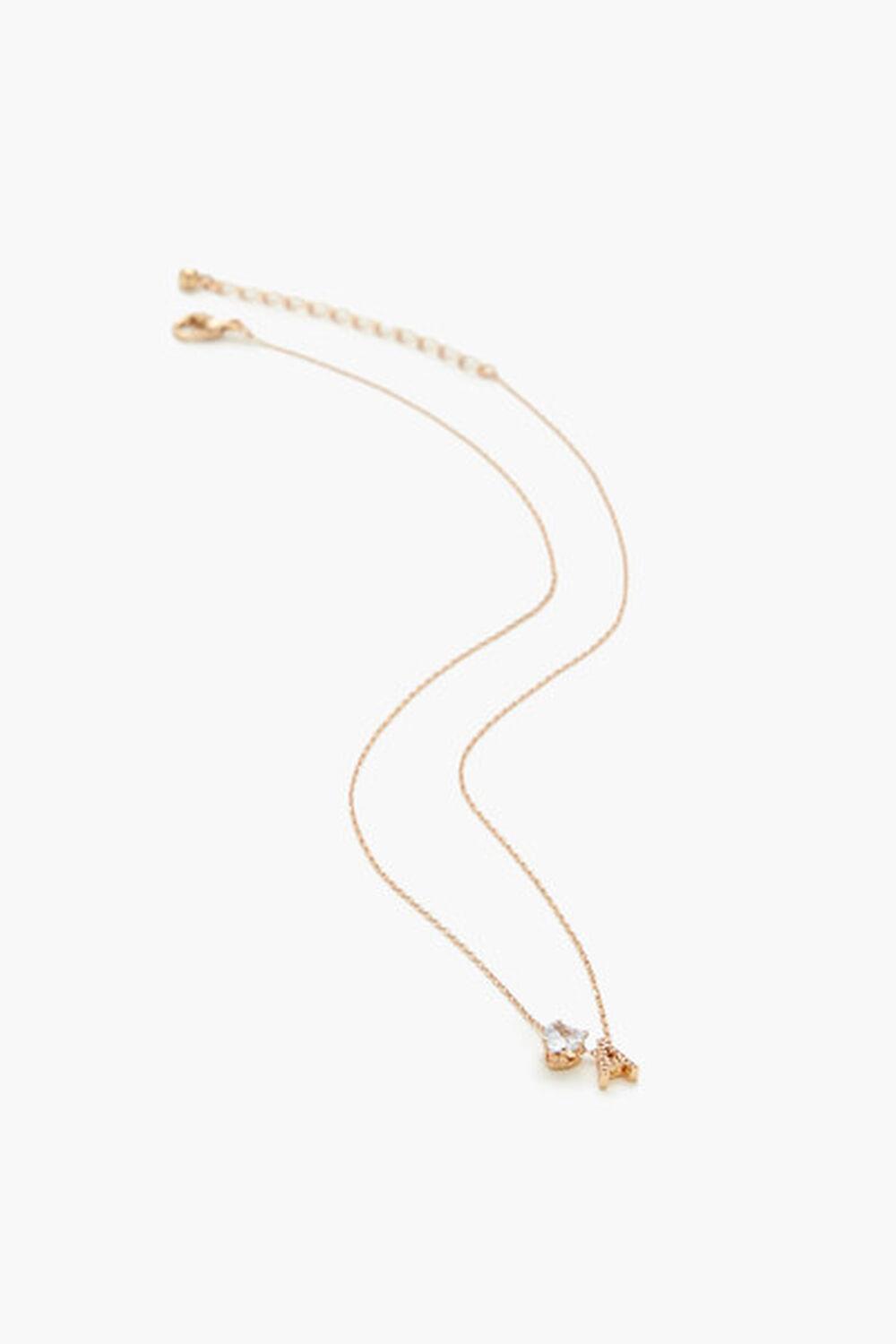 Faux Gem Initial Charm Necklace | Forever 21 Product Image