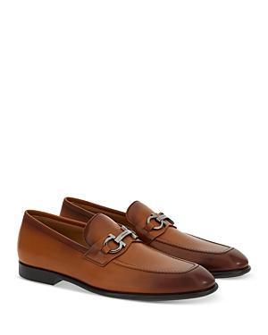 Ferragamo Mens Foster Gancini Bit Leather Loafers Product Image