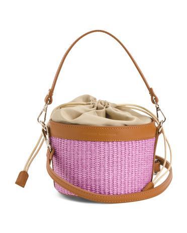 Raffia Bucket Shoulder Bag For Women Product Image