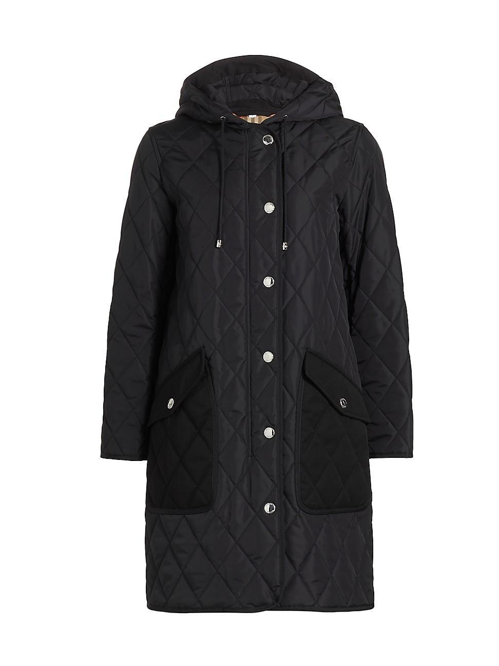 burberry Roxby Quilted Hooded Long Jacket Product Image