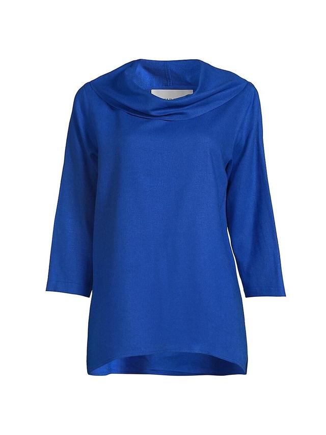 Womens Plus Size CowlneckLinen-Blend Tunic Product Image