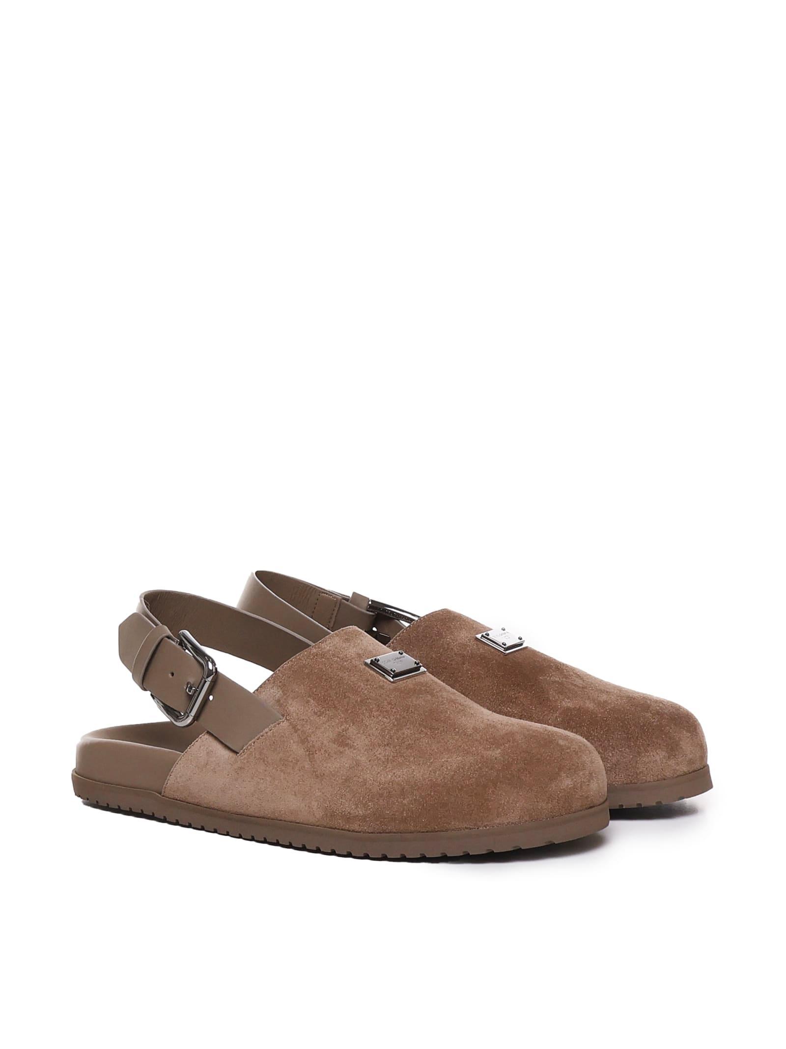 Calfskin Mule Sandals In Beis Product Image