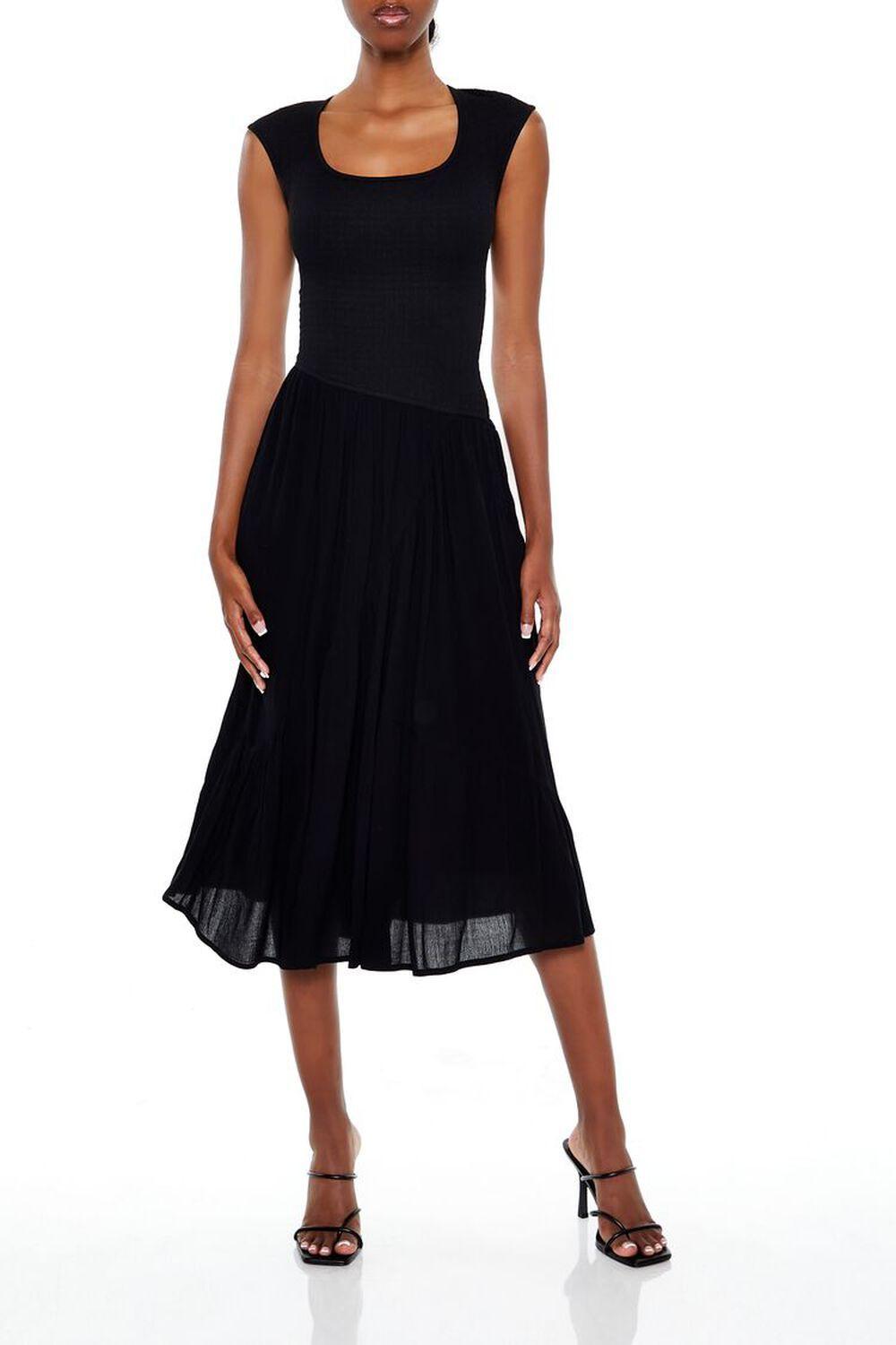 Asymmetrical Drop Waist Midi Dress | Forever 21 Product Image