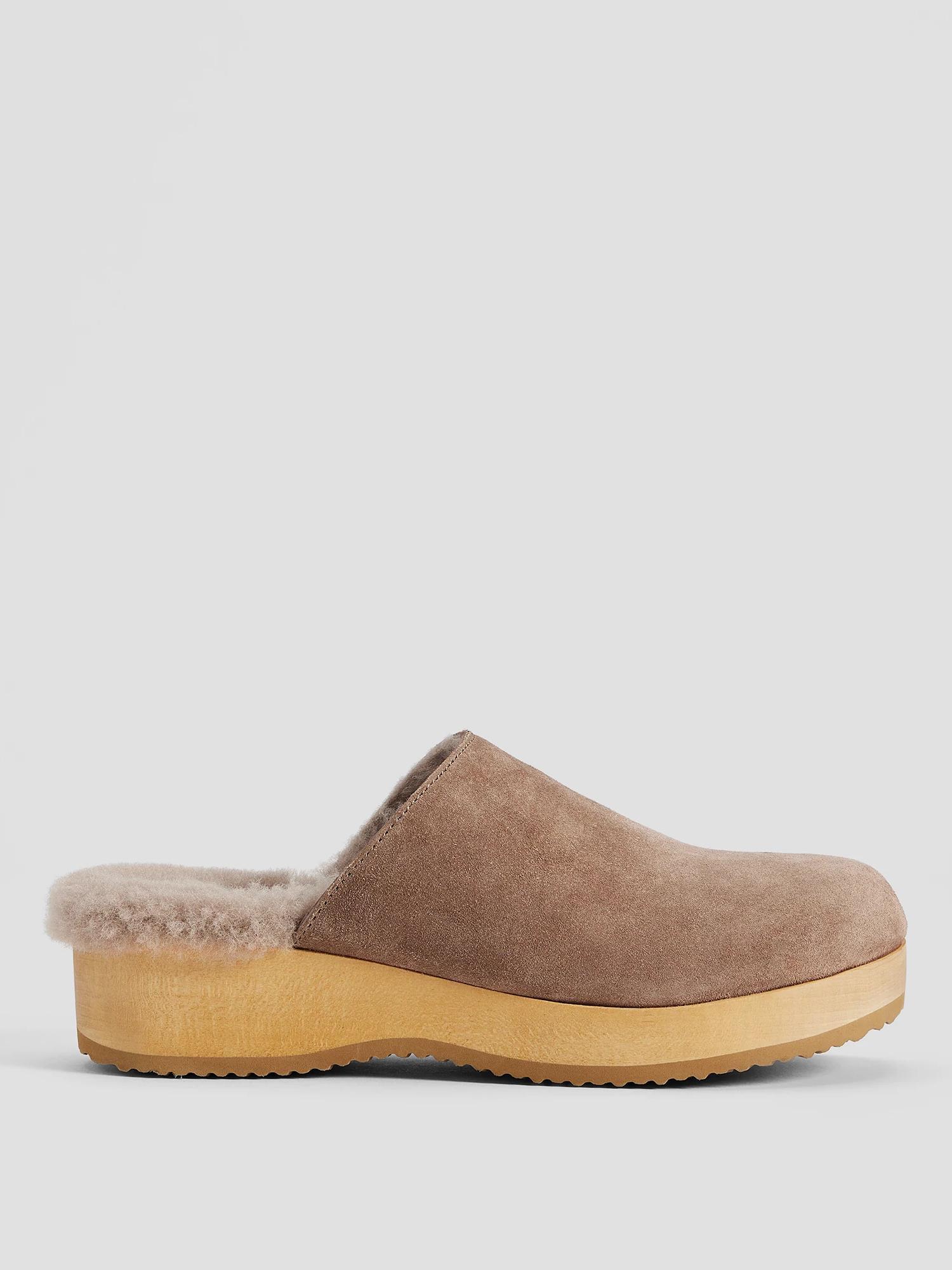 EILEEN FISHER Shearling Clog in Suedefemale Product Image